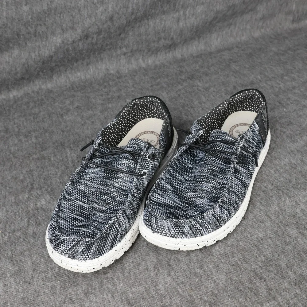Hey Dude Wendy Dark Night Shoes Womens Size 10 Gray Knit Slip On Comfort Walking